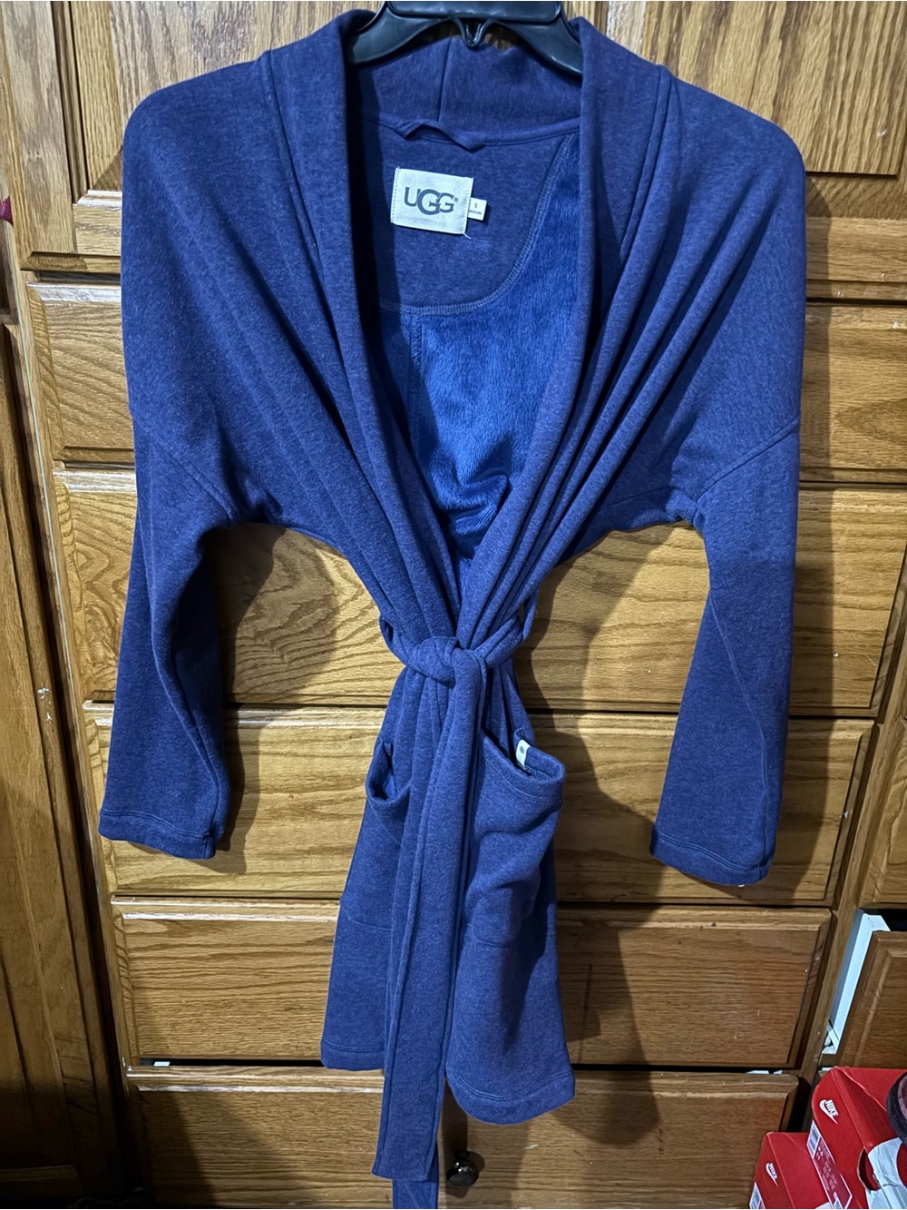 UGG Women's Deep Navy Wrap Robe with Pockets